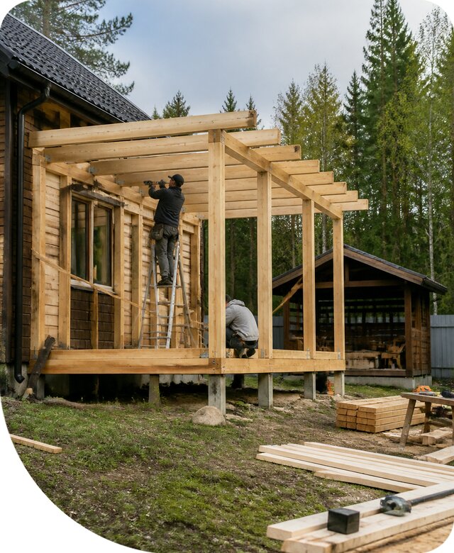 Строительство пристроек и построек на участке в Соликамске